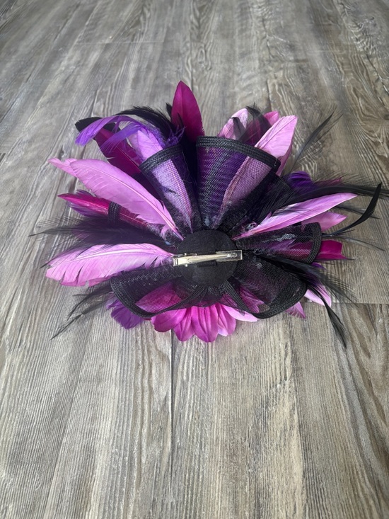 Pink Purple Floral Feather Fascinator Headpiece - Women Accessories main image 5